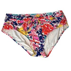 ModCloth Floral Bikini Bottom with Tie Front 2X